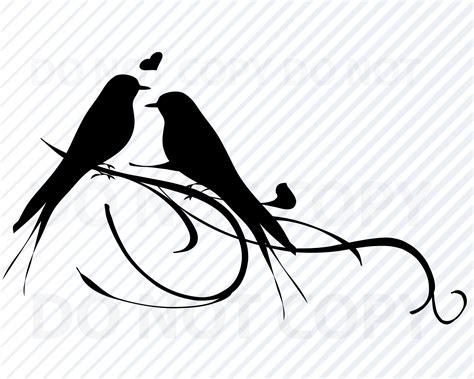 Download 434+ wedding outline love birds drawing Cricut SVG